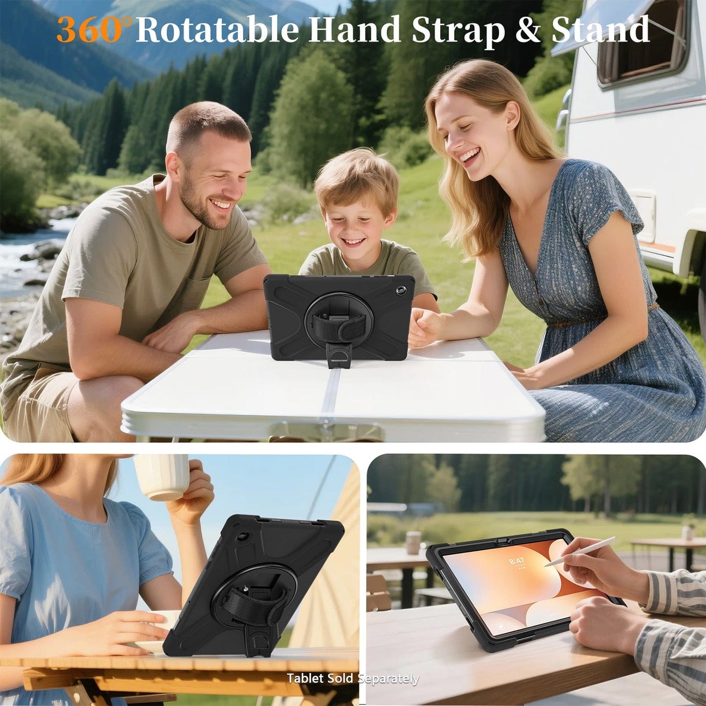 Samsung Galaxy Tab A11+ / A9+ 11-inch Case - Heavy-Duty, Hand Strap | Raider-X Series