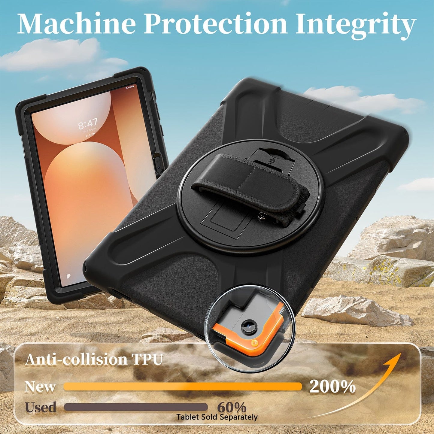 Samsung Galaxy Tab A11+ / A9+ 11-inch Case - Heavy-Duty, Hand Strap | Raider-X Series