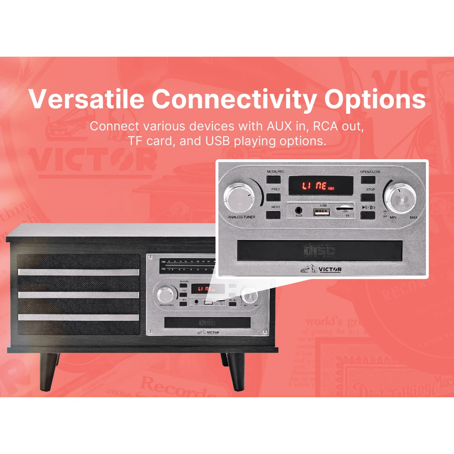Victor Monroe 8-in-1 Music Center